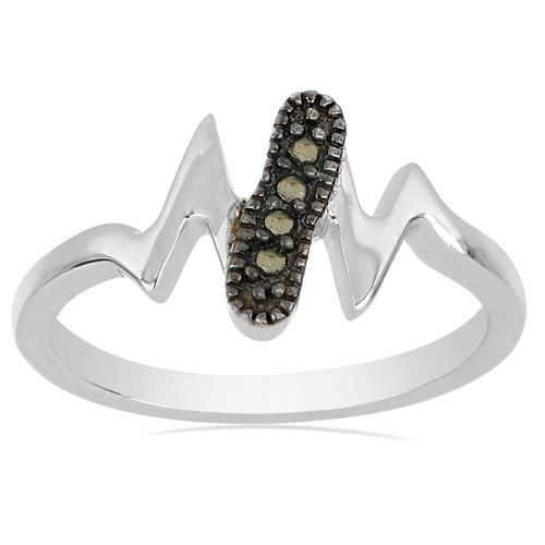 0.044 CT AUSTRIAN MARCASITE STERLING SILVER RINGS #VR028723